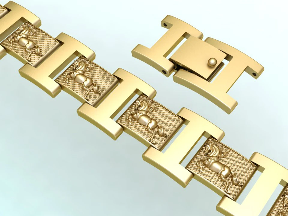 Horse bracelet - Chain bracelets - Mens bracelets - N500 3D Print Model .c4d .max .obj .3ds .fbx .stl .blend 