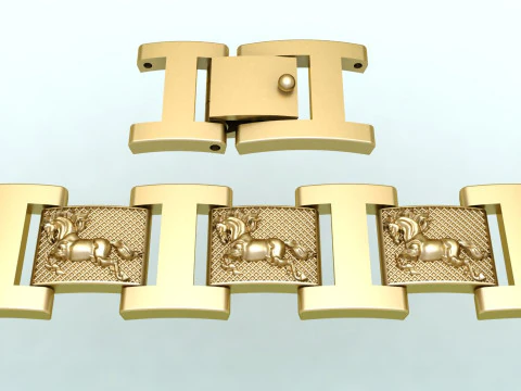 Horse bracelet - Chain bracelets - Mens bracelets - N500 3D Print Model