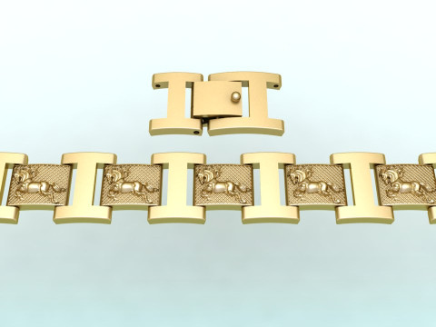 Horse bracelet - Chain bracelets - Mens bracelets - N500 3D Print Model
