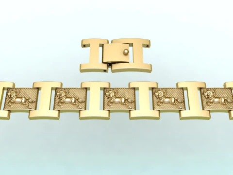 Horse bracelet - Chain bracelets - Mens bracelets - N500 3D Print Model
