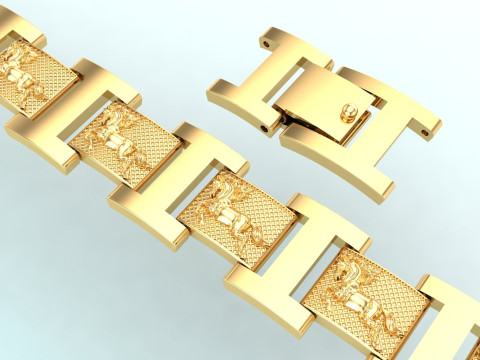 Horse bracelet - Chain bracelets - Mens bracelets - N500 3D Print Model