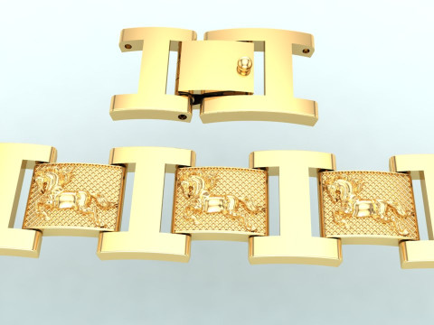 Horse bracelet - Chain bracelets - Mens bracelets - N500 3D Print Model