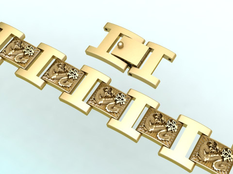 Dragon bracelet - Mens dragon bracelet - Chain bracelets - N858 3D Print Model