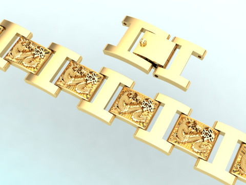 Dragon bracelet - Mens dragon bracelet - Chain bracelets - N858 3D Print Model