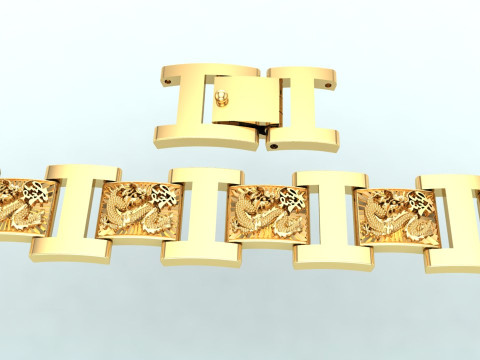 Dragon bracelet - Mens dragon bracelet - Chain bracelets - N858 3D Print Model