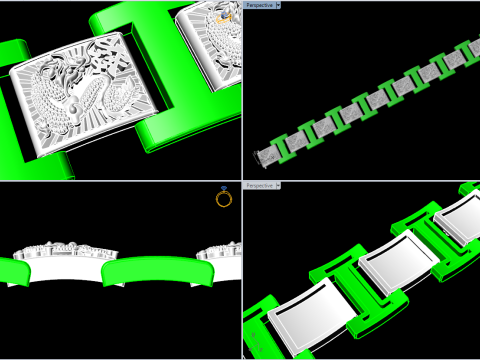 Dragon bracelet - Mens dragon bracelet - Chain bracelets - N858 3D Print Model