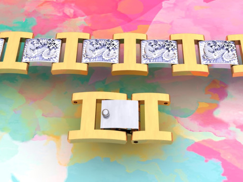 Dragon bracelet - Mens dragon bracelet - Chain bracelets - N858 3D Print Model