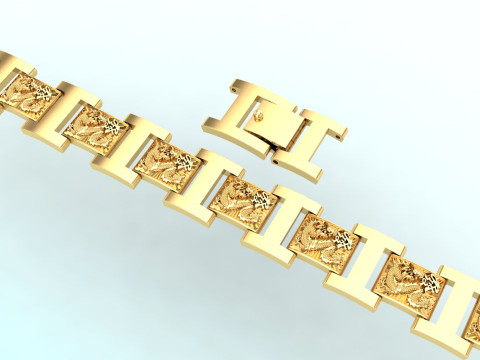 Dragon bracelet - Mens dragon bracelet - Chain bracelets - N858 3D Print Model