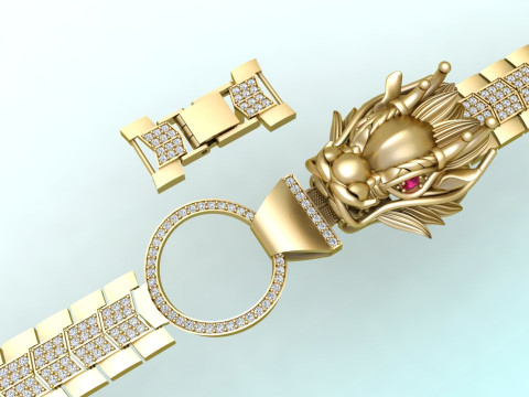 Dragon bracelet - Mens dragon bracelet - Chain bracelets - N1009 Model Cetak 3D