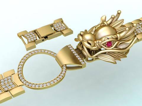 Dragon bracelet - Mens dragon bracelet - Chain bracelets - N1009 Model Cetak 3D