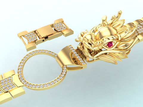 Dragon bracelet - Mens dragon bracelet - Chain bracelets - N1009 Model Cetak 3D