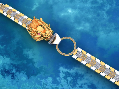 Dragon bracelet - Mens dragon bracelet - Chain bracelets - N1009 Model Cetak 3D