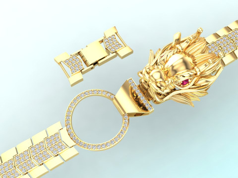 Dragon bracelet - Mens dragon bracelet - Chain bracelets - N1009 Model Cetak 3D