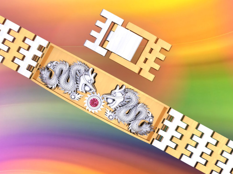 Dragon bracelet - Chain bracelets - Watch strap bracelets - N1058 3D प्रिंट मॉडल .c4d .max .obj .3ds .fbx .stl .blend