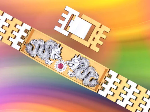 Браслет Дракон - Браслети-ланцюжки - Браслети на ремінці для годинників - N1058 3D Принт Модель