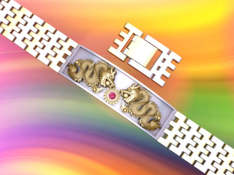 Dragon bracelet - Chain bracelets - Watch strap bracelets - N1058 3D प्रिंट मॉडल