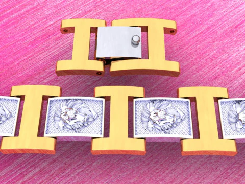 Lion bracelet - Chain bracelets - Mens Lion bracelet - N930321 3D Print Model