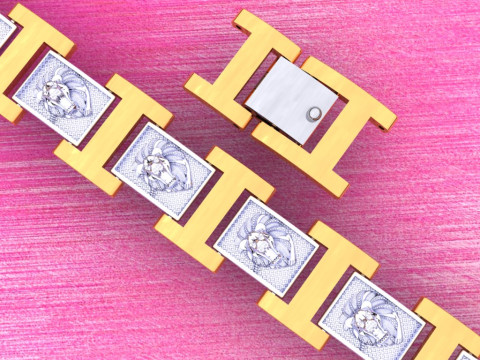 Lion bracelet - Chain bracelets - Mens Lion bracelet - N930321 Model Cetak 3D