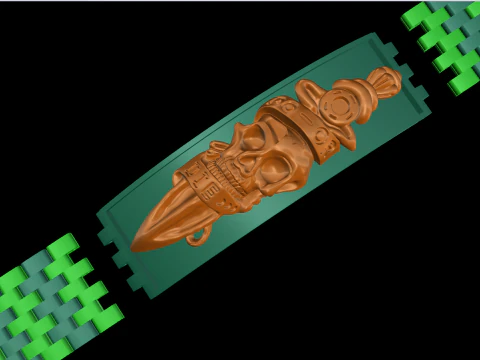 Skull bracelet - Watch strap bracelets - Mens bracelets - N930458 3D Print Model
