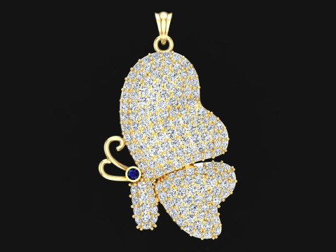 Butterfly Pendant - Womens Pendants - N1149 3D Print Model