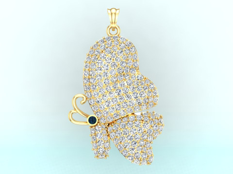 Butterfly Pendant - Womens Pendants - N1149 3D Принт Модель