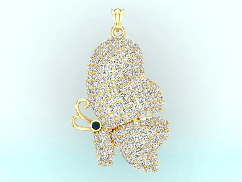 나비 펜던트 - 여성용 펜던트 - N1149 3D 프린트 모델