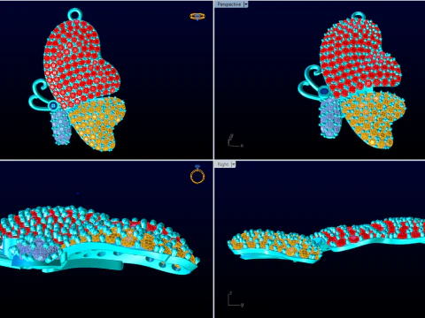 나비 펜던트 - 여성용 펜던트 - N1149 3D 프린트 모델