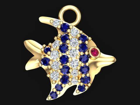 Fish pendant - Fish necklace - Womens pendants - N104 3D 프린트 모델