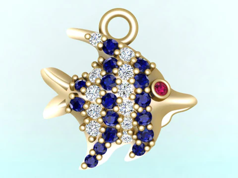 Fish pendant - Fish necklace - Womens pendants - N104 3D Print Model