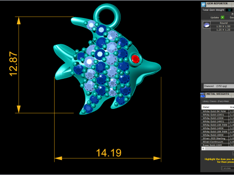 Fish pendant - Fish necklace - Womens pendants - N104 Modello di stampa 3D