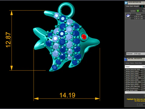 Fish pendant - Fish necklace - Womens pendants - N104 3D Print Model