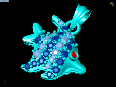 Fish pendant - Fish necklace - Womens pendants - N104 Modello di stampa 3D