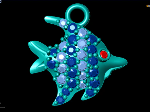 Fish pendant - Fish necklace - Womens pendants - N104 3D Print Model