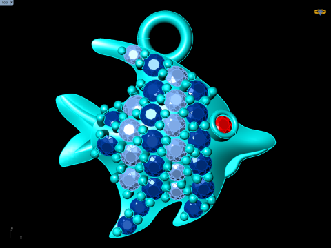 Fish pendant - Fish necklace - Womens pendants - N104 Modello di stampa 3D