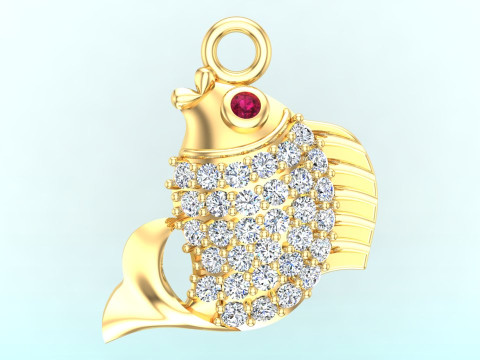 Carp pendant - Fish pendant - Womens pendants - N1034 3D Print Model