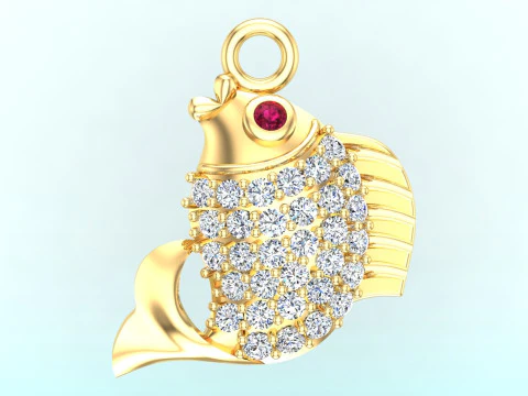 Carp pendant - Fish pendant - Womens pendants - N1034 3D Print Model