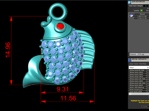 Carp pendant - Fish pendant - Womens pendants - N1034 3D Print Model