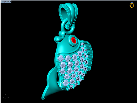 Carp pendant - Fish pendant - Womens pendants - N1034 3D Print Model