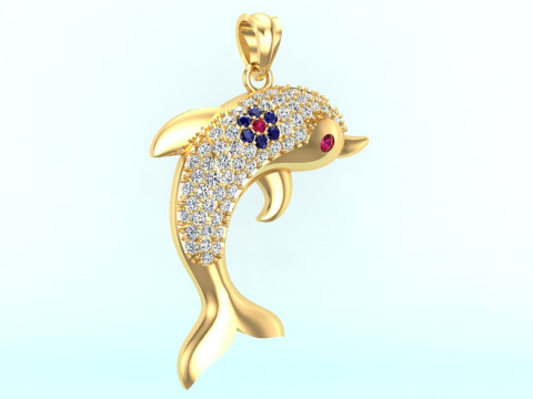 Dolphin pendant - Womens pendants - N628 3D प्रिंट मॉडल