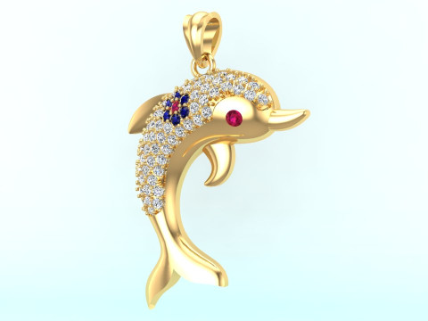Dolphin pendant - Womens pendants - N628 3D प्रिंट मॉडल