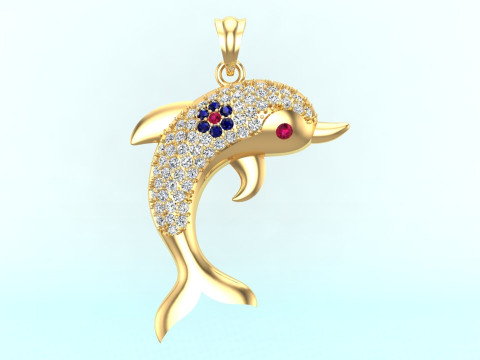 Dolphin pendant - Womens pendants - N628 3D प्रिंट मॉडल