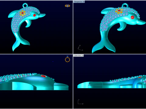 Dolphin pendant - Womens pendants - N628 3D Print Model