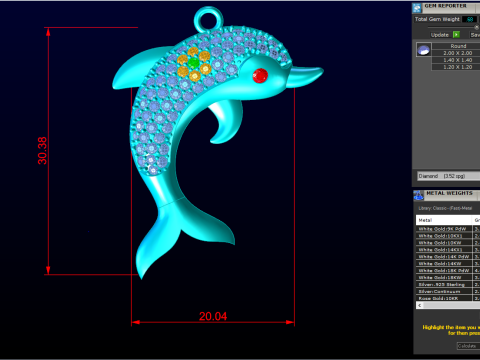 Dolphin pendant - Womens pendants - N628 3D प्रिंट मॉडल