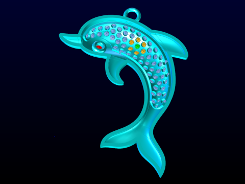 Dolphin pendant - Womens pendants - N628 3D प्रिंट मॉडल
