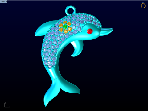Dolphin pendant - Womens pendants - N628 3D प्रिंट मॉडल