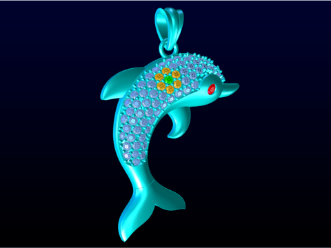 Dolphin pendant - Womens pendants - N628 3D प्रिंट मॉडल