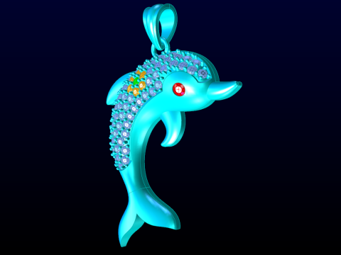 Dolphin pendant - Womens pendants - N628 3D प्रिंट मॉडल