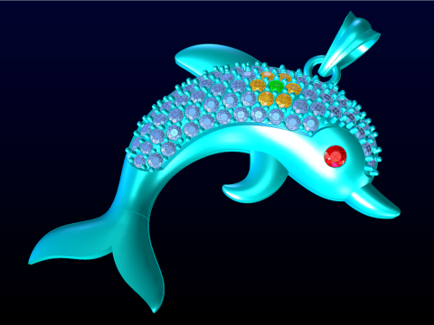 Dolphin pendant - Womens pendants - N628 3D प्रिंट मॉडल