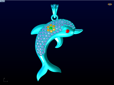 Dolphin pendant - Womens pendants - N628 3D प्रिंट मॉडल