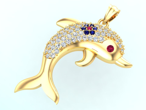 Dolphin pendant - Womens pendants - N628 3D प्रिंट मॉडल